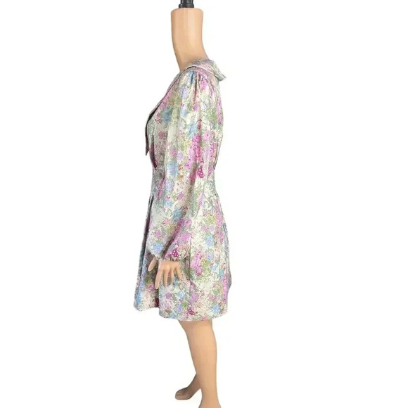 Aureum Talia Muted floral print Collared amino Dress size L - Picture 3 of 9